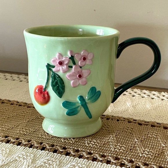 Anthropologie Mint Green Ceramic Faye Mug - Picture 4 of 8